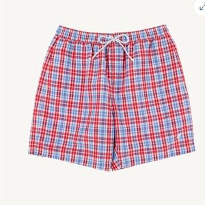 Beaufort Bonnet Co Red and Blue Plaid Swim trunks